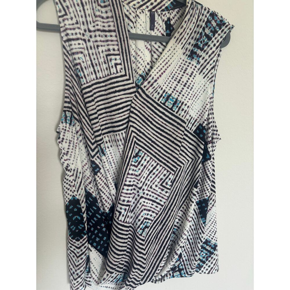 NYDJ Sleeveless Faux-Wrap Blouse / V-Neck Tank